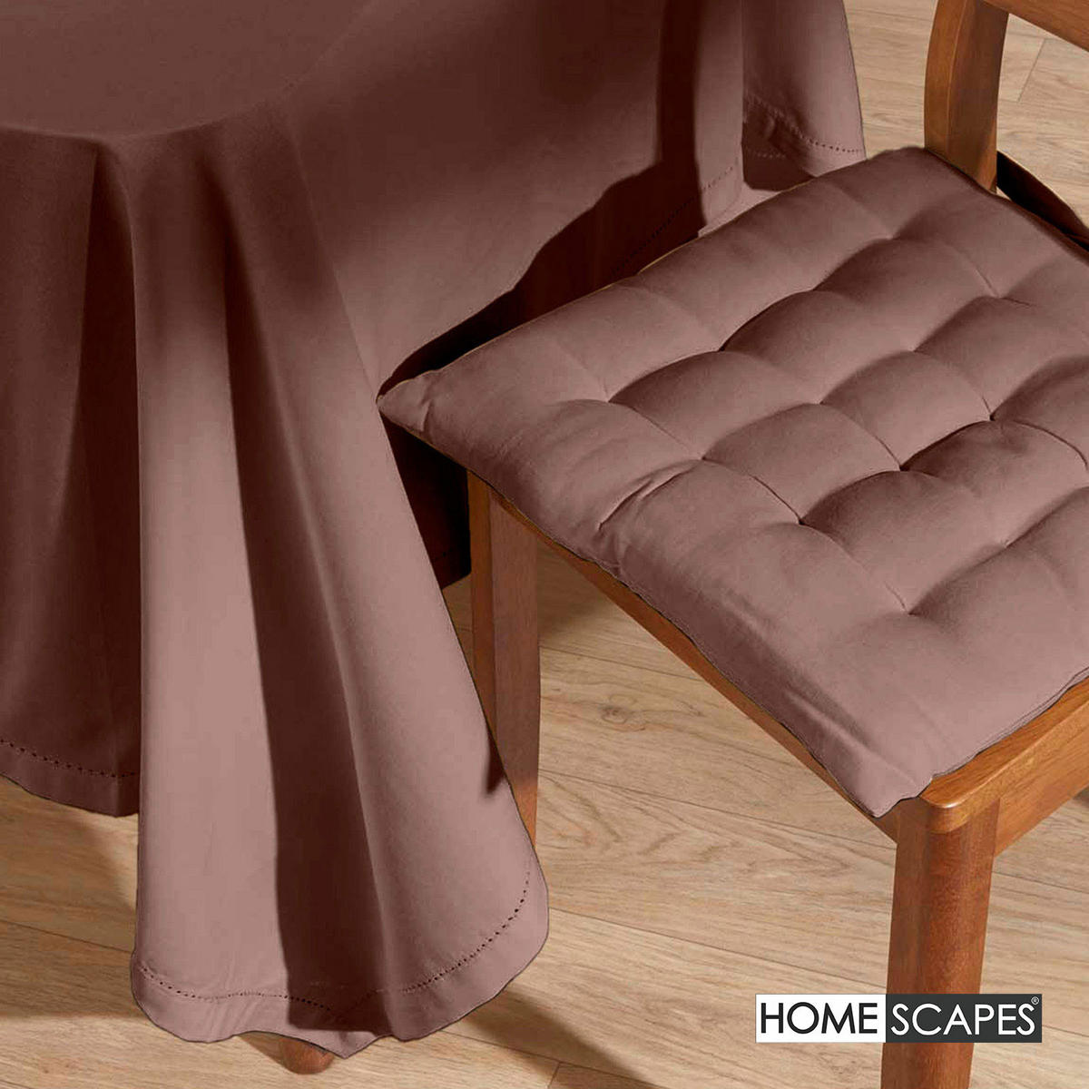 TISCHDECKE braun rund 178 cm, 100% Baumwolle - Braun, Textil (178/178cm) - Homescapes