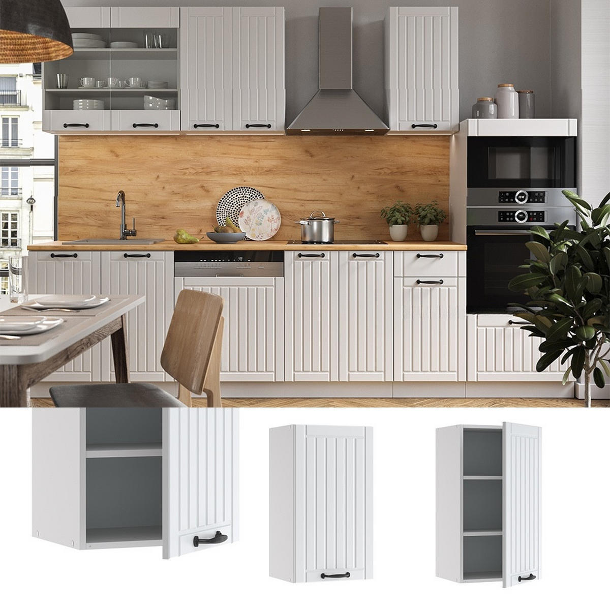 HÄNGESCHRANK Fame-Line Weiß Landhaus 40 cm - Weiß, Holzwerkstoff (40/72/34.1cm) - Vicco