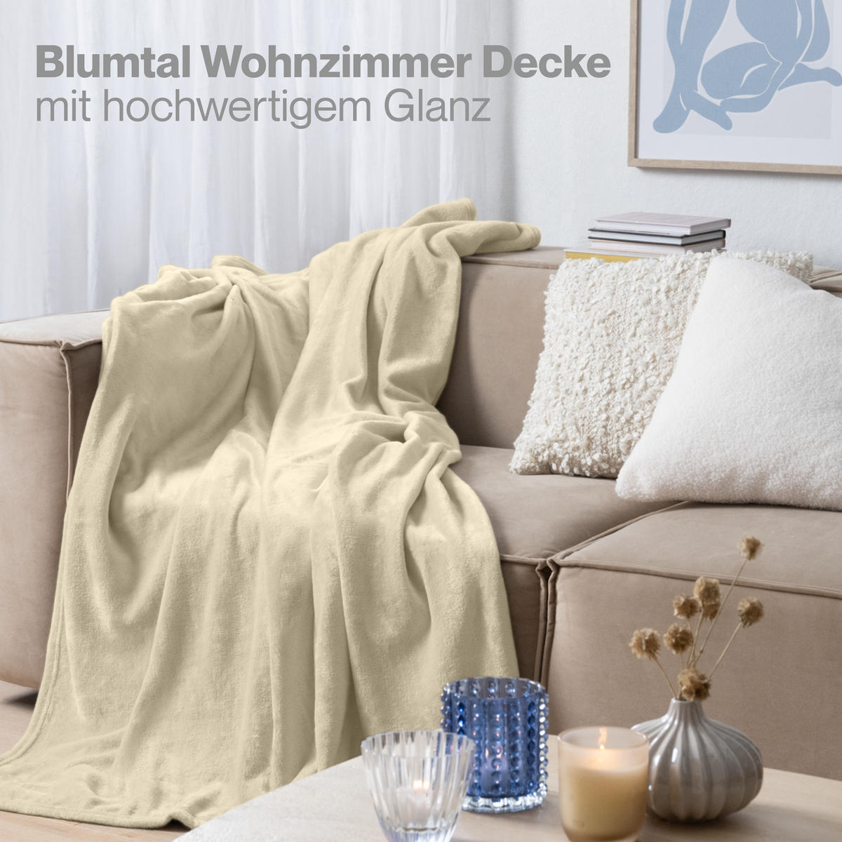 KUSCHELDECKE Anton 130/150 cm, Beige - Beige, Textil (130/150cm) - Blumtal