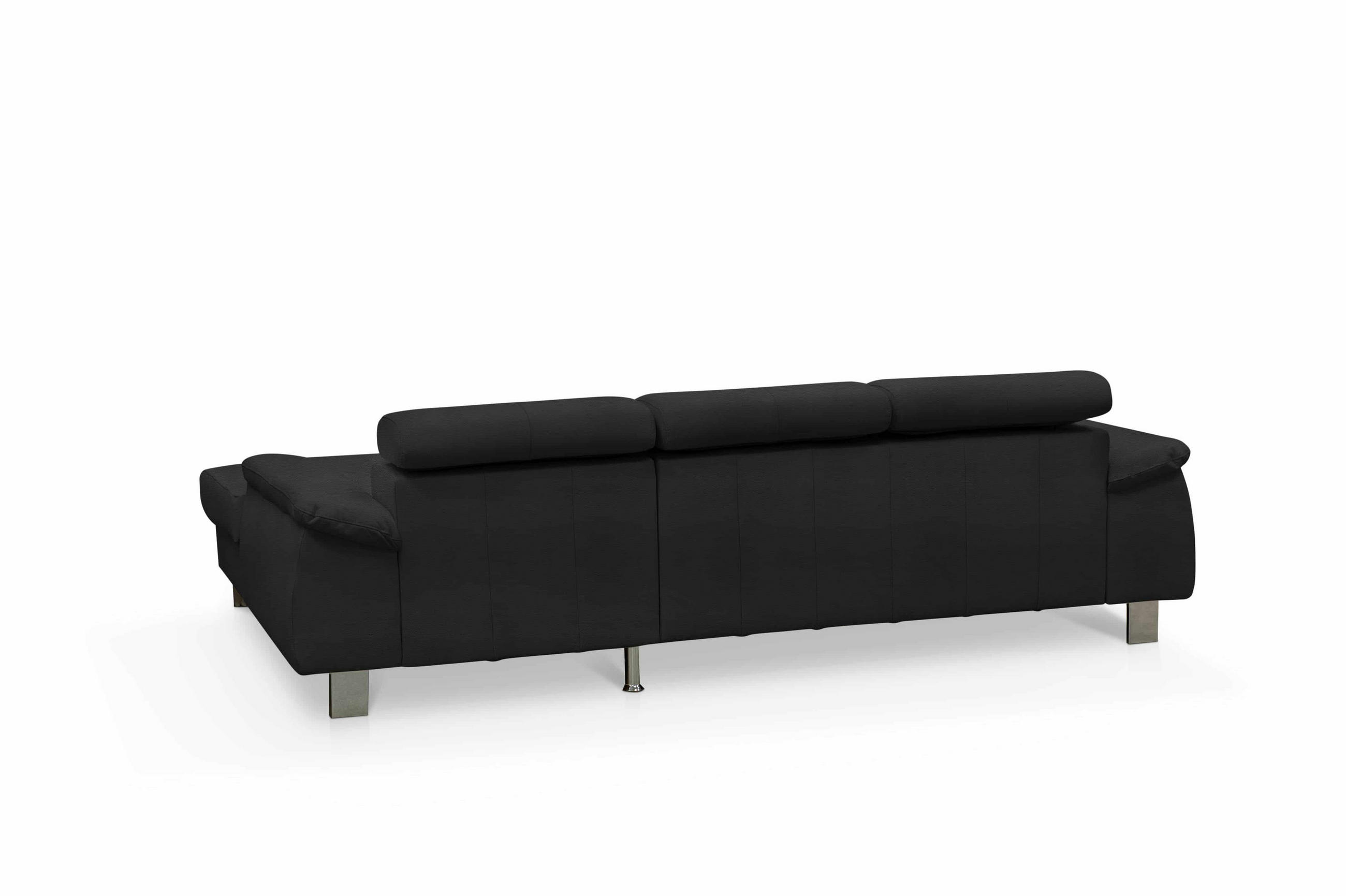 Thumbnail - Cotta Eckschlafsofa, Schwarz, Leder, Echtholz,Buche, 3-Sitzer, L-Form,L-Form, 244x166 cm, Wohnzimmer, Sofas & Couches, W...