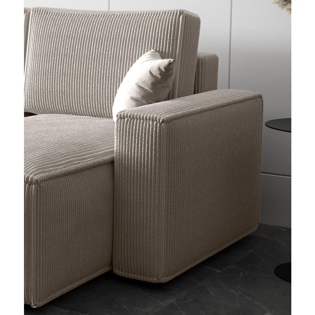 Thumbnail - Luxkor24 Ecksofa, Beige, Textil, 4-Sitzer, L-Form, links montierbar, Ottomane links, Ottomane rechts, rechts montierbar,...