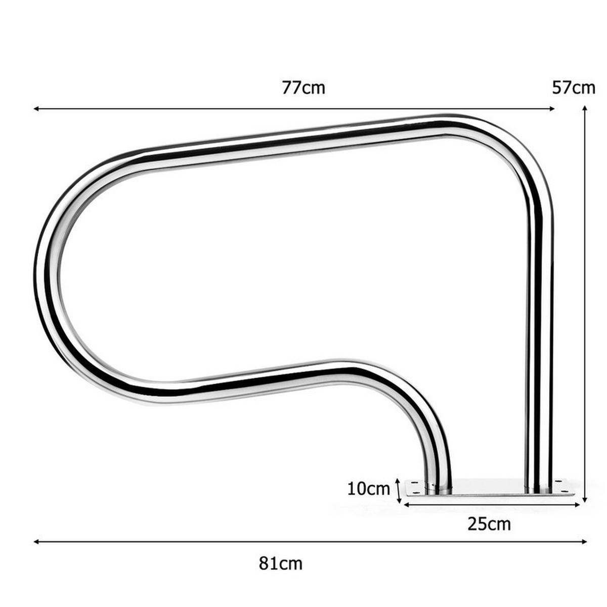 POOLHANDLAUF aus Edelstahl silber - Silberfarben, Metall (81/57/10cm) - COSTWAY