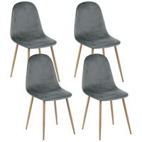 STUHL-SET 4 Stück in Eisen Webstoff - Eichefarben/Grau, Holzwerkstoff/Textil (46/86/47cm) - Urban Meuble