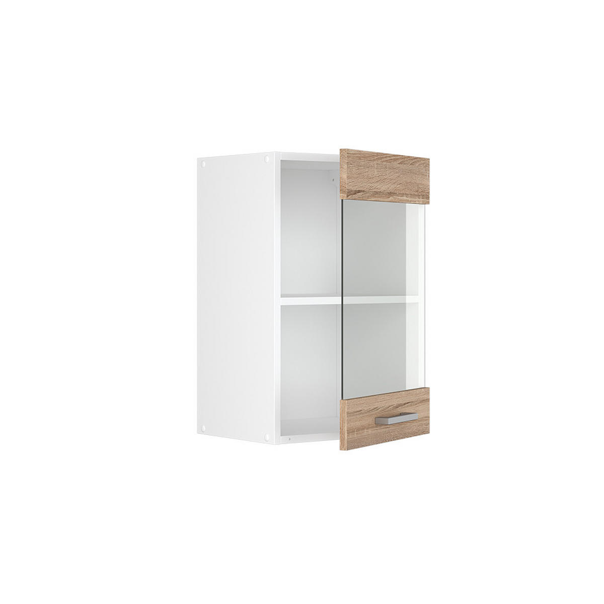 KÜCHENGLASSCHRANK R-Line Sonoma 40 cm - Weiß/Sonoma Eiche, Holzwerkstoff (40/60/31cm) - Vicco