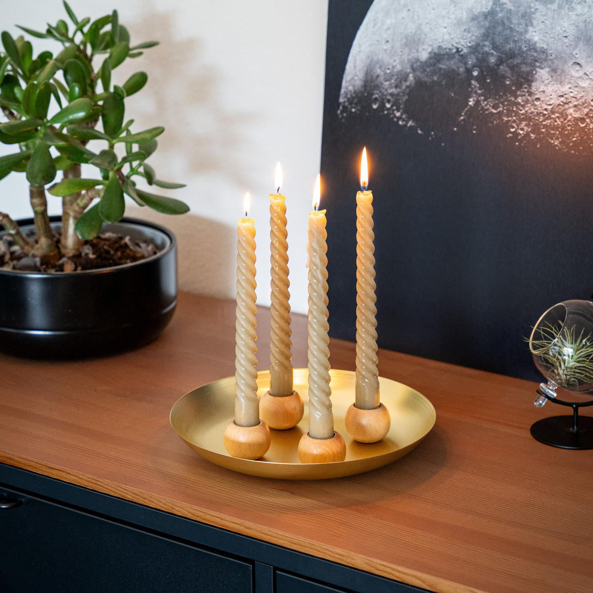 KERZENHALTER, Gold - Goldfarben, Metall (22.5/3.5/22.5cm) - bremermann