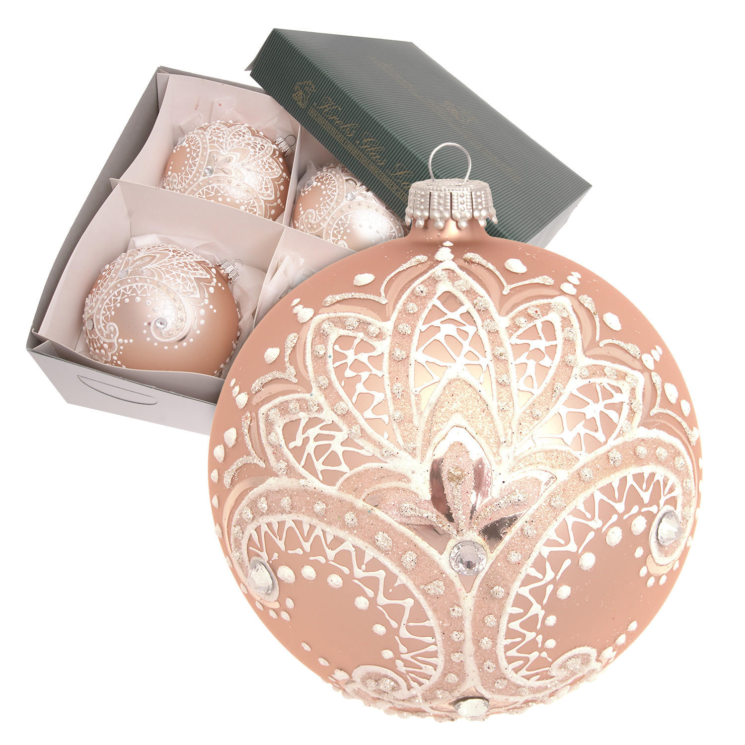 Krebs Glas Lauscha Christbaumkugeln Rosa 10x10x10 cm