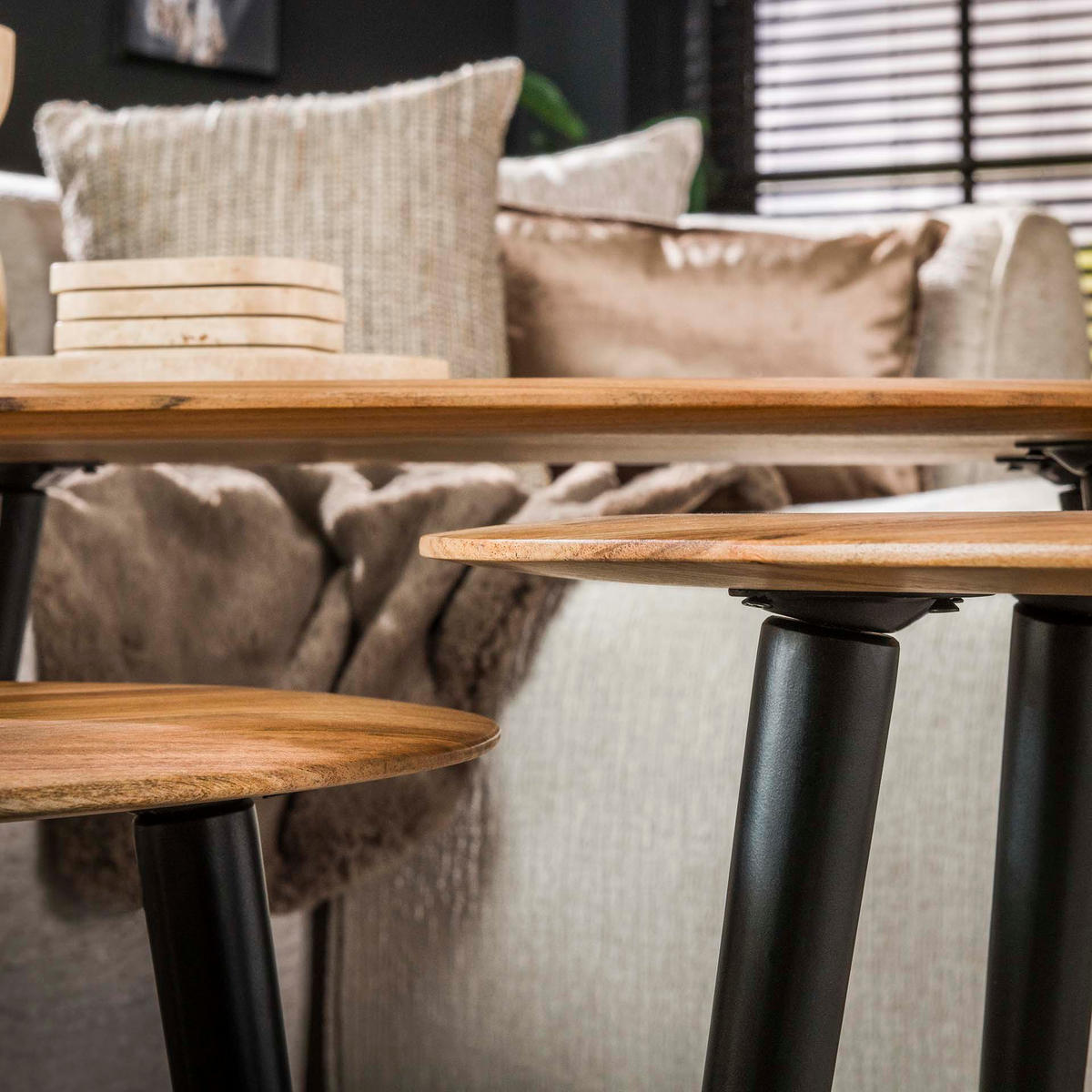 COUCHTISCH Organi Braun 55/90/50 cm 3er-Set - Braun, Holz (55/90/50cm) - Hoyz Collection
