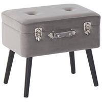 HOCKER Mallard 36/52/46 cm - Grau, Textil (52/46/36cm) - Beliani