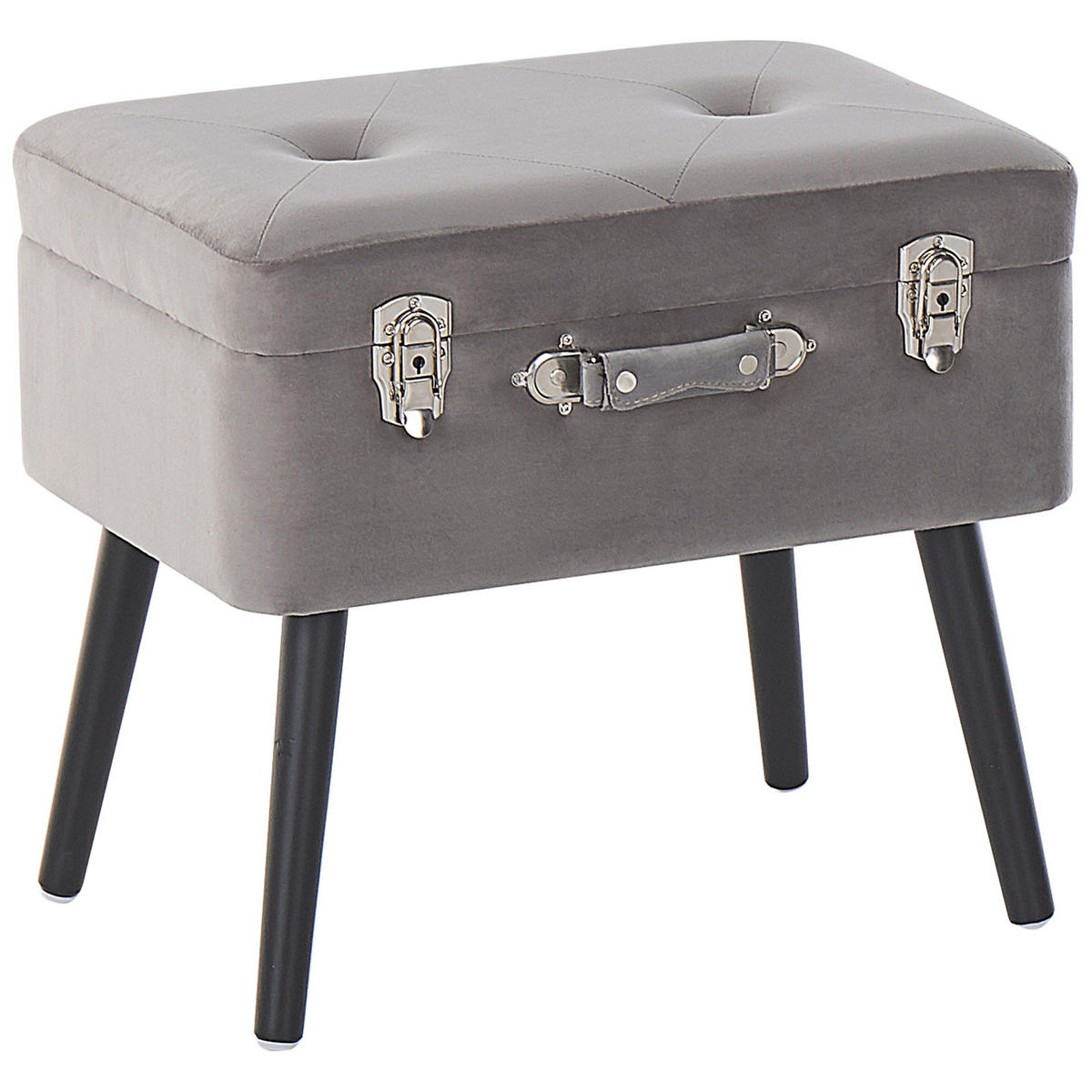 HOCKER Mallard 36/52/46 cm - Grau, Textil (52/46/36cm) - Beliani