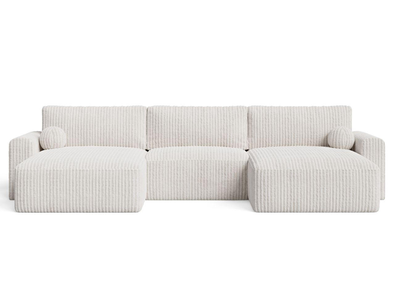 ECKSOFA U Aurora Creme - Creme, Holz/Textil (369/145cm) - Graingold