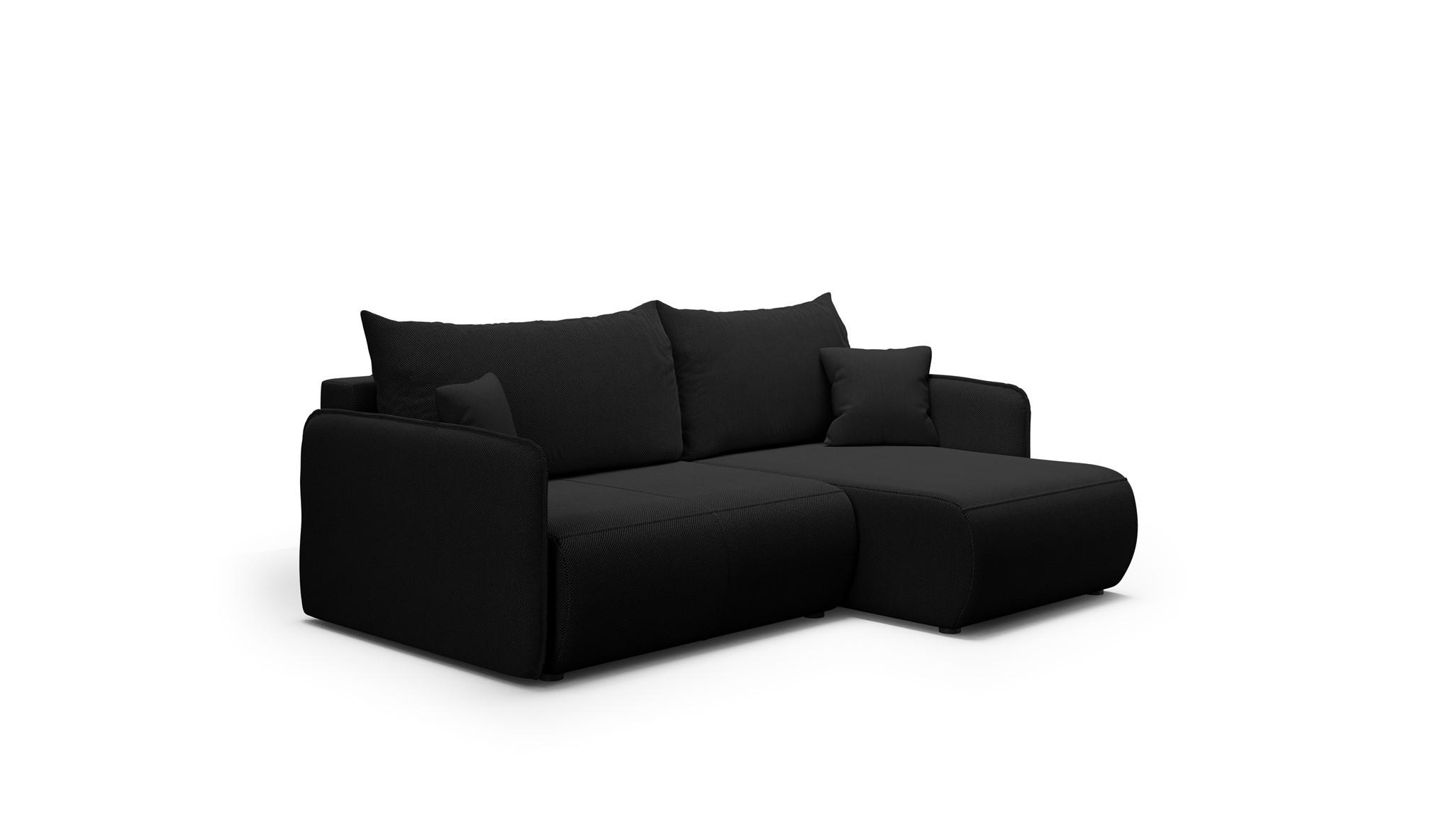 Fun Möbel Ecksofa Schwarz 207x148 cm