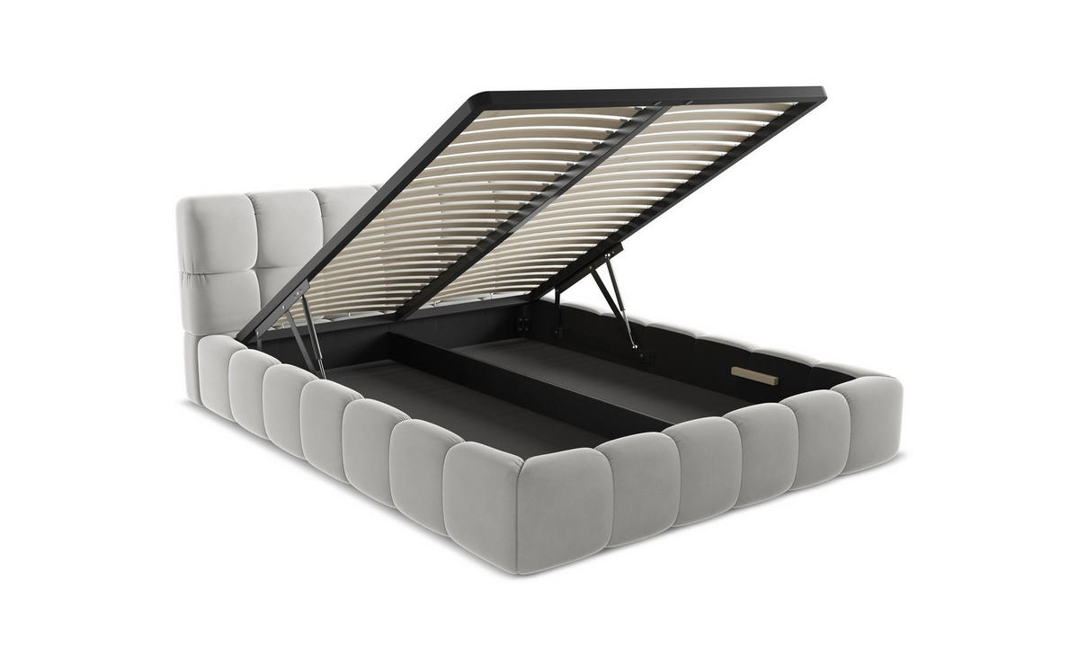 POLSTERBETT mit Lattenrost 220x260 Schwarz - Schwarz, Kunststoff/Textil (160/200cm) - Makamii
