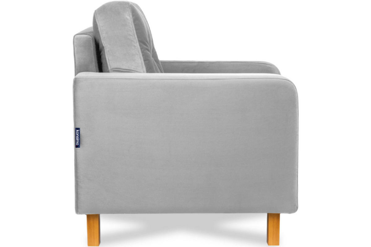 SESSEL ERISO mit Armlehnen und angenehmer Stoff zum Anfassen, Velour-Stoff, grau - Braun/Grau, Textil (80/75/75cm) - KONSIMO®
