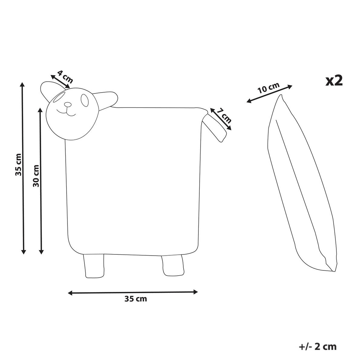 Dekokissen 2er-Set Grau 35/35 cm Shadoor - Schwarz/Grau, Naturmaterialen (35/35cm) - Beliani