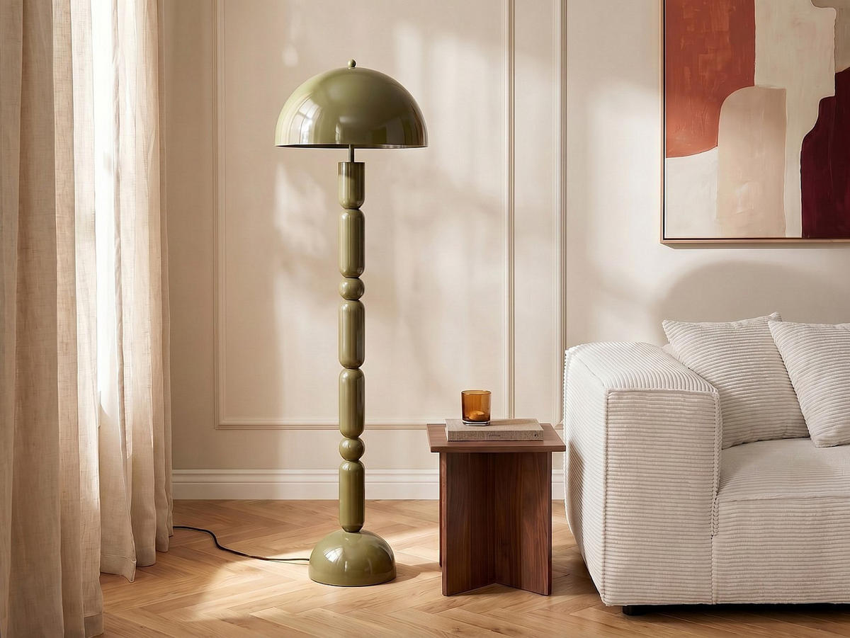 STEHLAMPE - 45 cm x 45 cm - metall - khaki Eldon - Schlammfarben, Metall (45/45/147cm) - Vente-Unique