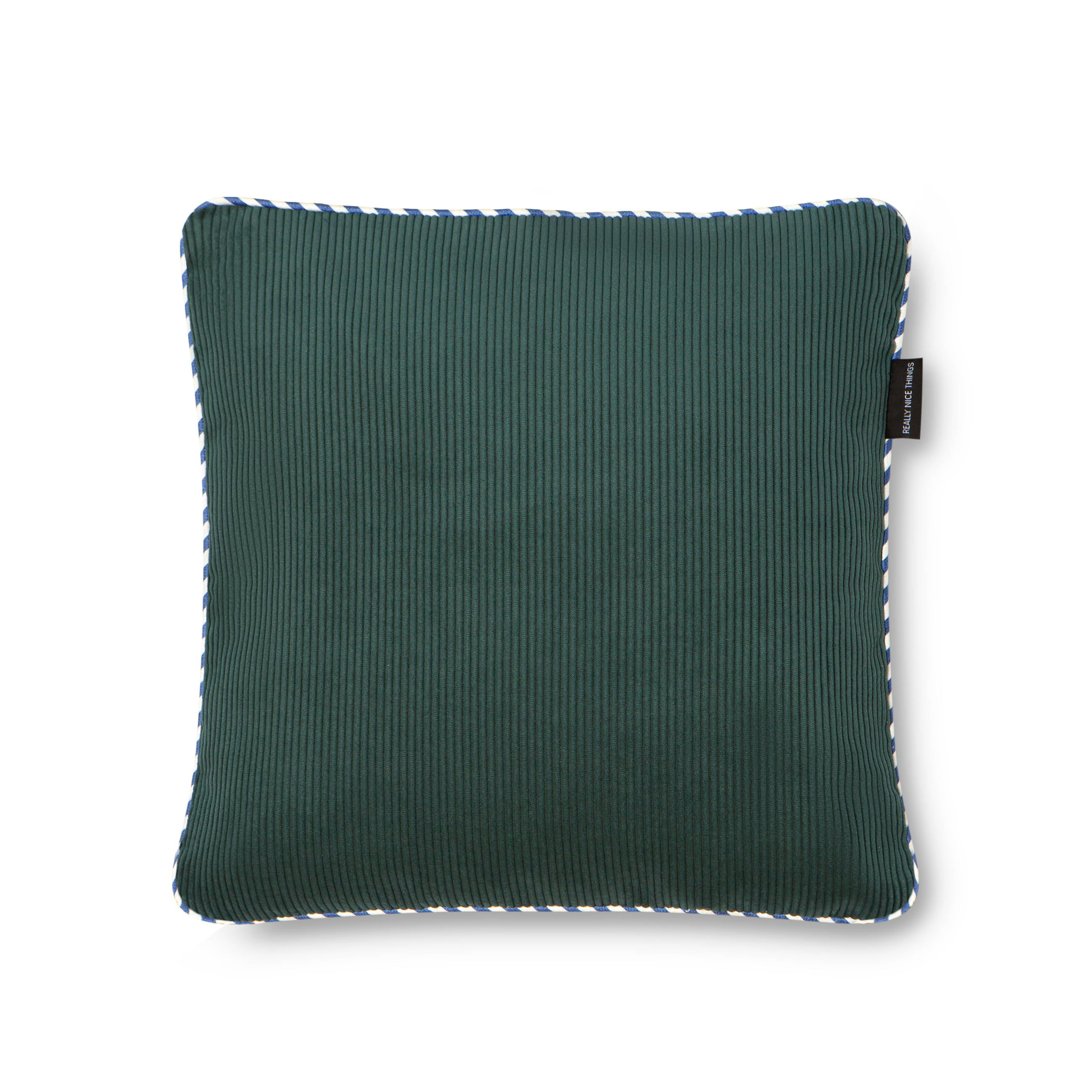 CORDKISSEN wendbares mit zweifarbiger Verzierung 45/45 cm blau und grün CORDUROY - Multicolor, Textil (45/45/8cm) - RNT By Really Nice Things