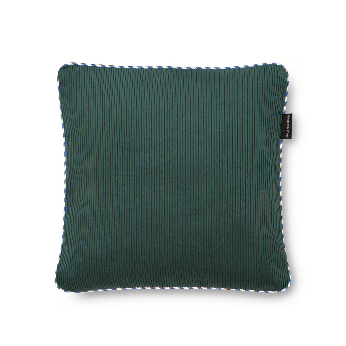 CORDKISSEN wendbares mit zweifarbiger Verzierung 45/45 cm blau und grün CORDUROY - Multicolor, Textil (45/45/8cm) - RNT By Really Nice Things