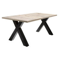 ESSTISCH ausziehbar Eike 7 140 x 90 x 75 Esszimmertisch Schwarzstahl/Sandeiche - Naturfarben, Holz (140/90/75cm) - 58aufmkessel