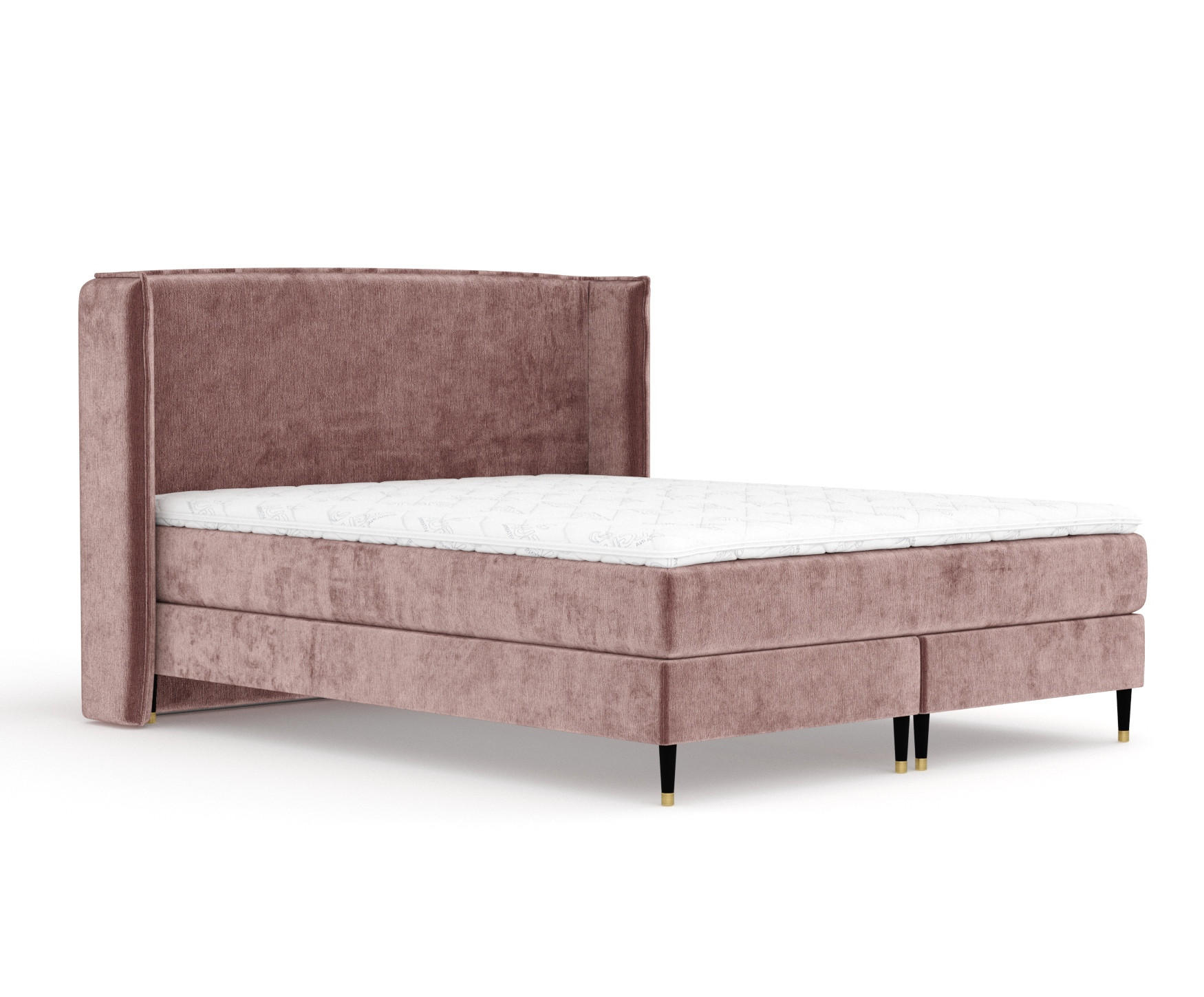 KONTINENTALBETT Ardis Rosa 200/200 cm mit Matratze und Topper - Pink/Schwarz, Holz/Holzwerkstoff (200/200cm) - Maison de Reve