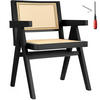 ARMLEHNSTUHL Lissy,59 x 56,5 x 82,5 cm, Belastbarkeit 120 kg,schwarz - Schwarz, Holz (59.5/82.5/56.5cm) - tectake