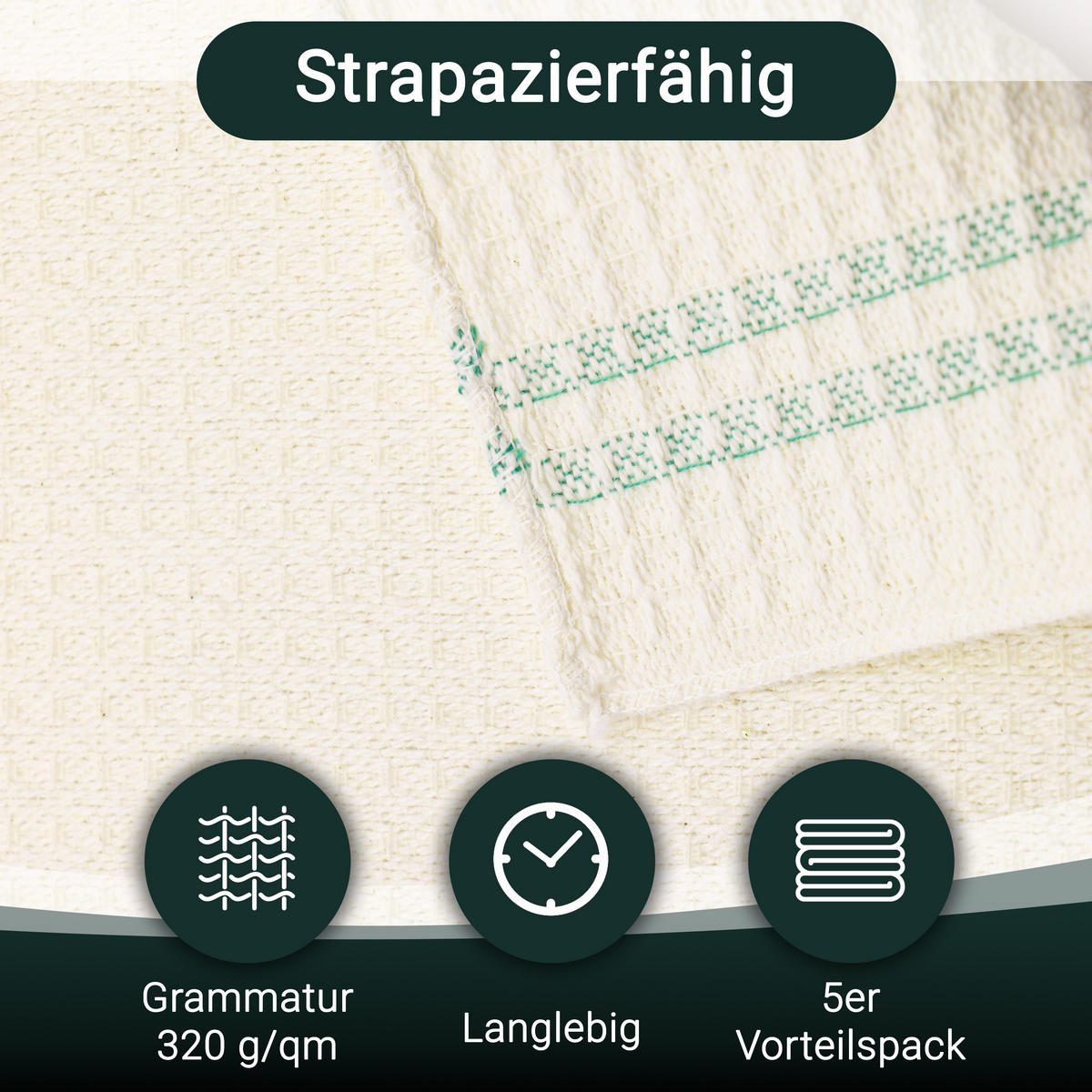 REINIGUNGSTÜCHER, 5er-Set, 35x40 cm, 100% Baumwolle, Beige - Beige, Textil (35/40cm) - Zollner
