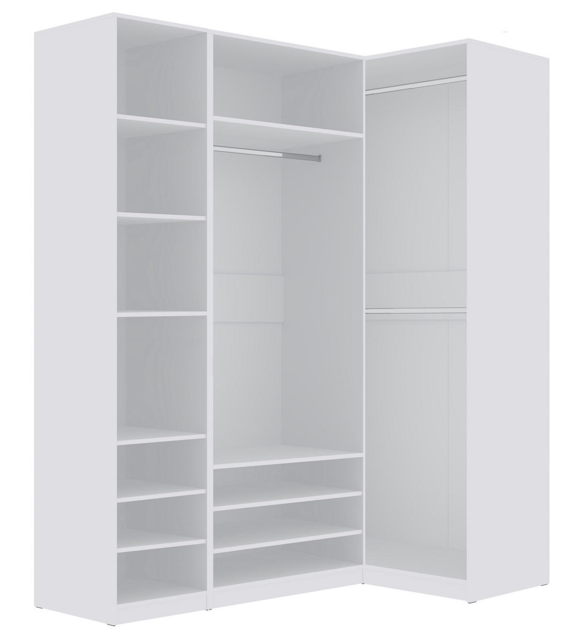 OFFENER-GARDEROBENSCHRANK TRES M/B Weiß 230/206/51 cm - Weiß, Holzwerkstoff (230/206/51cm) - Marmex Möbel