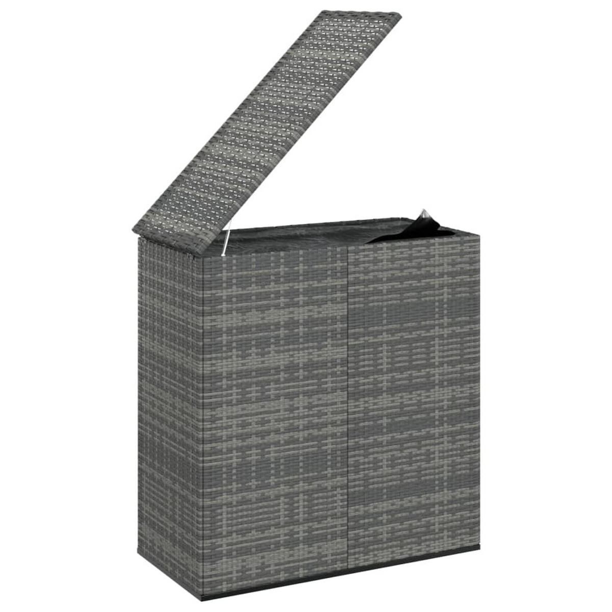 GARTEN-KISSENBOX PE Rattan 100x49x103,5 cm Grau - Grau, Kunststoff (100/103.5/49cm) - furnicato