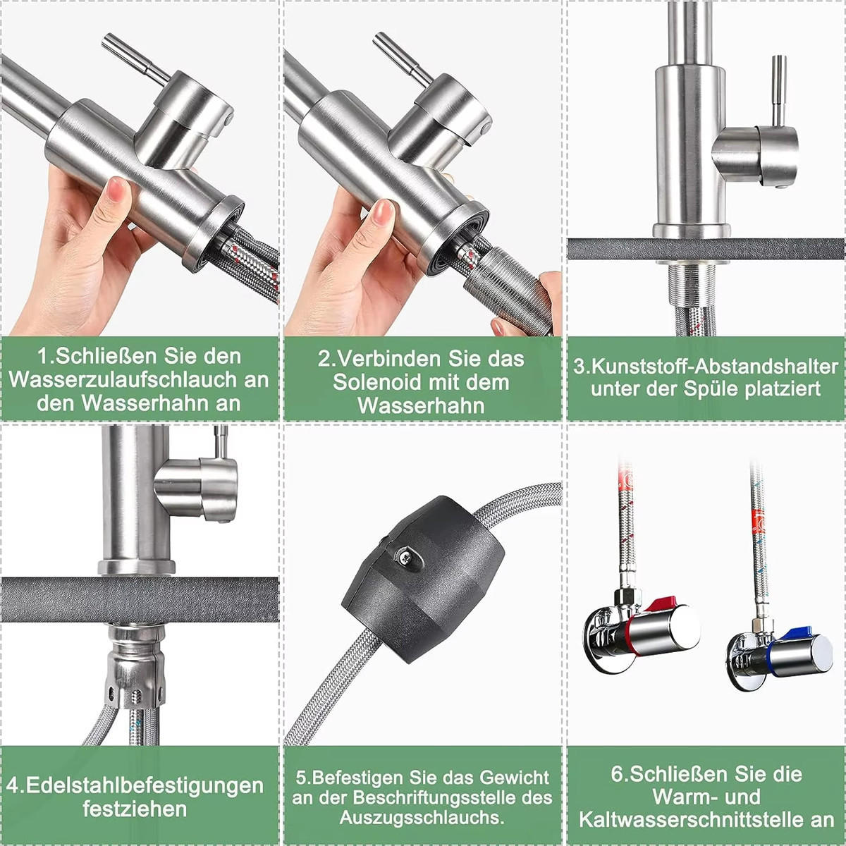 KÜCHENARMATUR ausziehbar Edelstahl Einhebel 360° - Silberfarben, Metall (25.5/40/3.5cm) - Kaket
