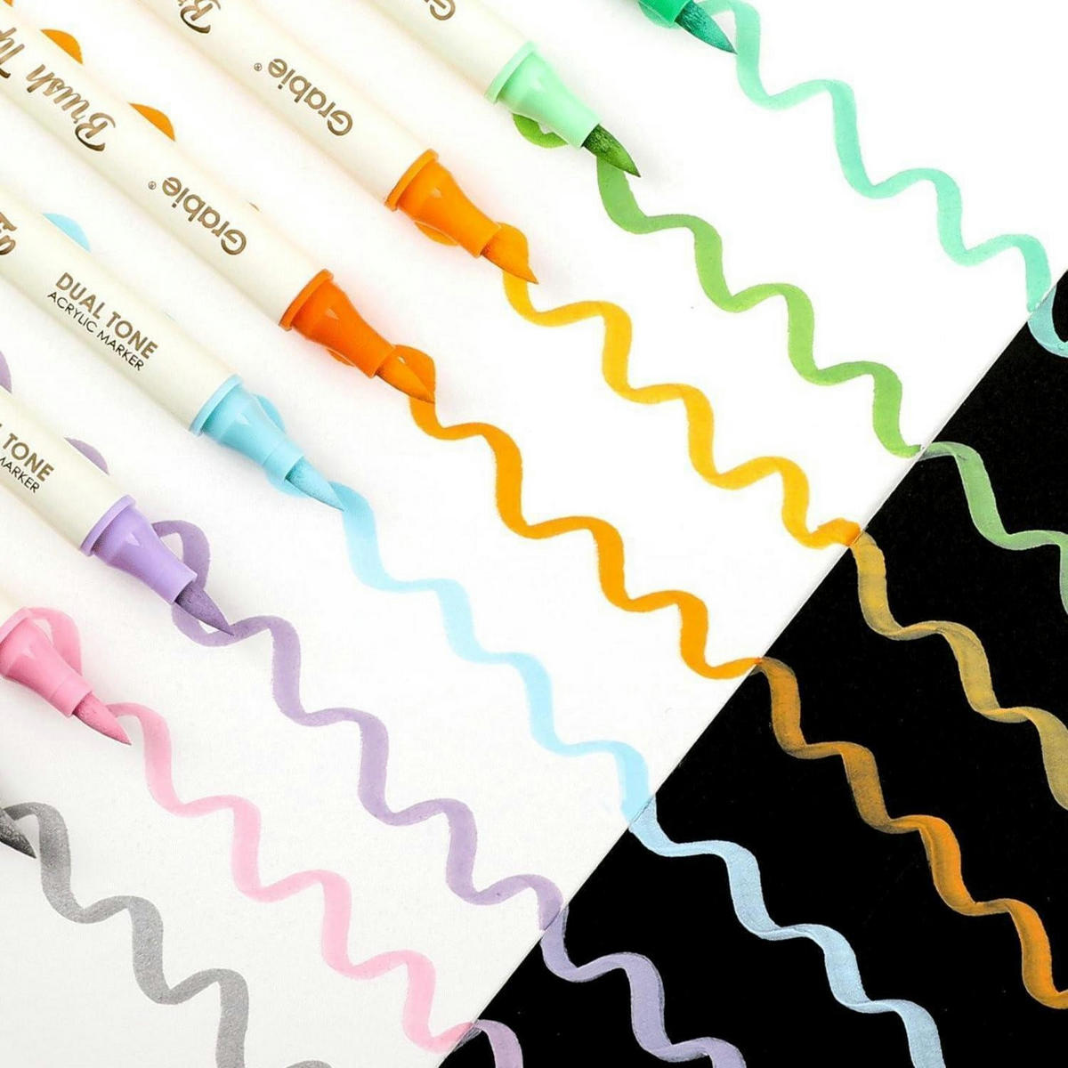 ACRYLSTIFTE 120er Set Doppelspitze Pinselstifte - Multicolor, Kunststoff (4/30.5/18.5cm)