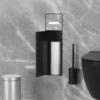 UNTERPUTZ-SCHRANKMODUL WC aus Edelstahl schwarz matt 60x20x14 cm - Schwarz, Metall (14/60/20cm) - LuxeBath