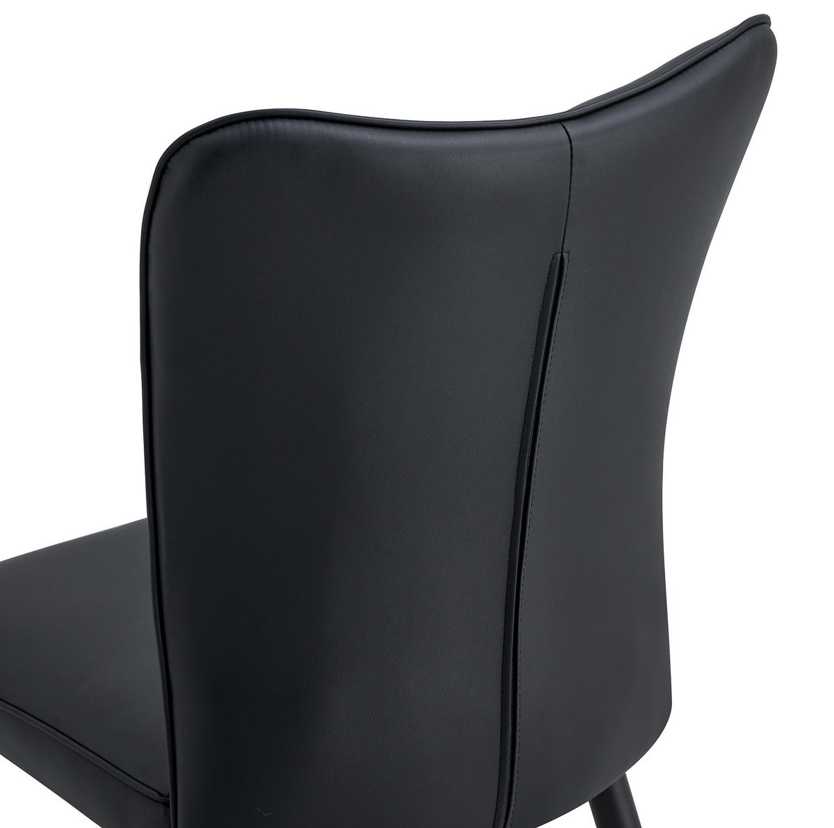 ESSZIMMERSTUHL 2er-Set PU-Leder Schwarz Metall - Schwarz, Metall (44/89/45cm) - Meubliv
