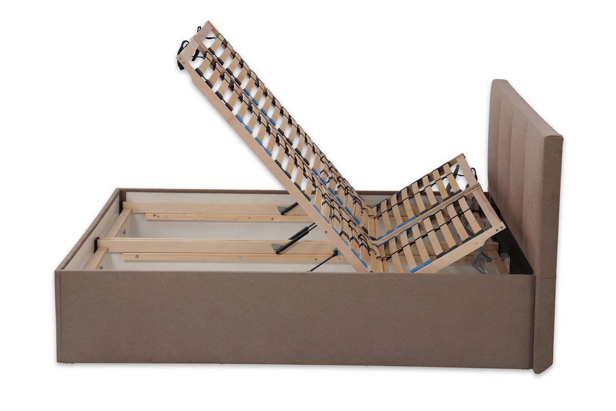 POLSTERBETT Dalas Sahara 160 x 200 x 40 cm Bettkasten Mit hochwertiger Matratze H2 (bis 100 kg) und Lattenrost - Sahara, Holz (160/200cm) - Halmon Schlafkomfort Betten 