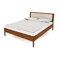 BETT MIT POLSTERKOPFTEIL INA 90x190 Wildeiche - Mokka, Holz (90/190cm) - byoak
