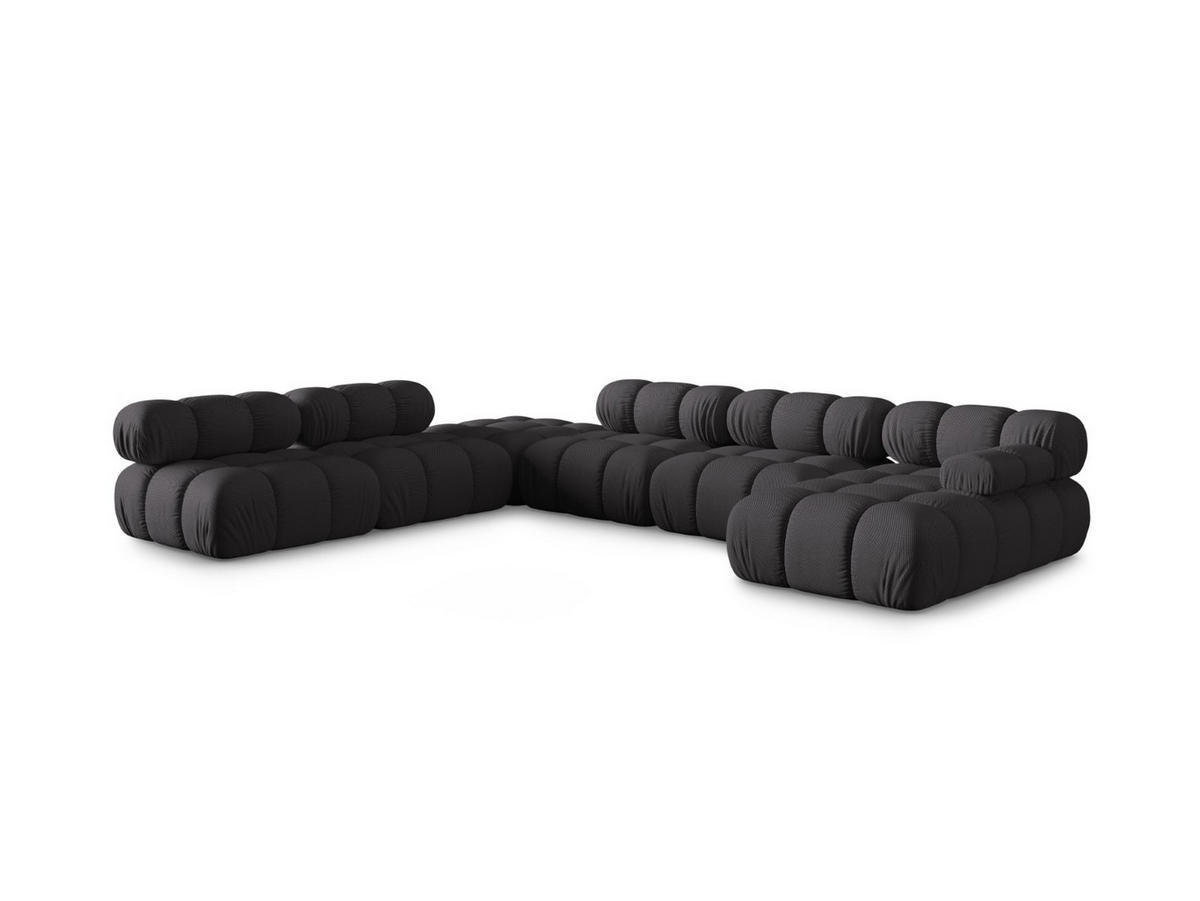 PANORAMASOFA modular links Bellis aus 3D-Stoff Expresso 7 Sitzplätze - Graubraun, Textil (282/70/376cm) - Micadoni