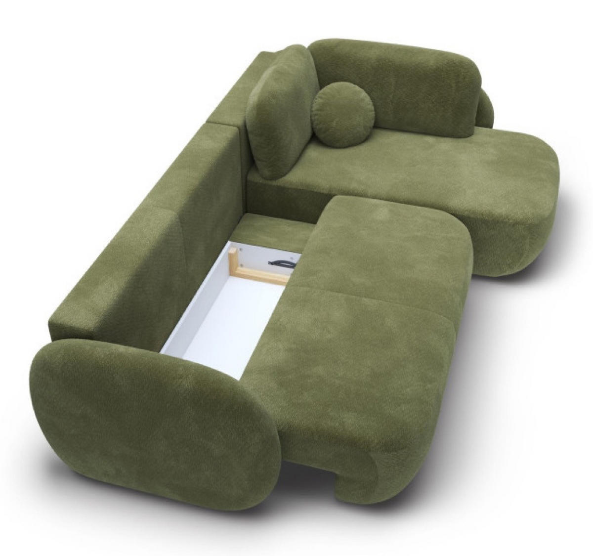 ECKSOFA Grün OLIVIO II Ausziehbar Rechts - Grün, Textil (190/289cm) - Sepro Meble