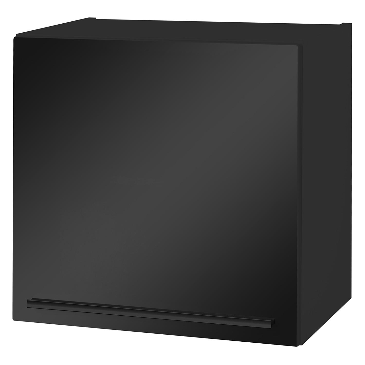 HÄNGESCHRANK mit Tür - Schwarz, Holzwerkstoff (50/50/33cm) - home24