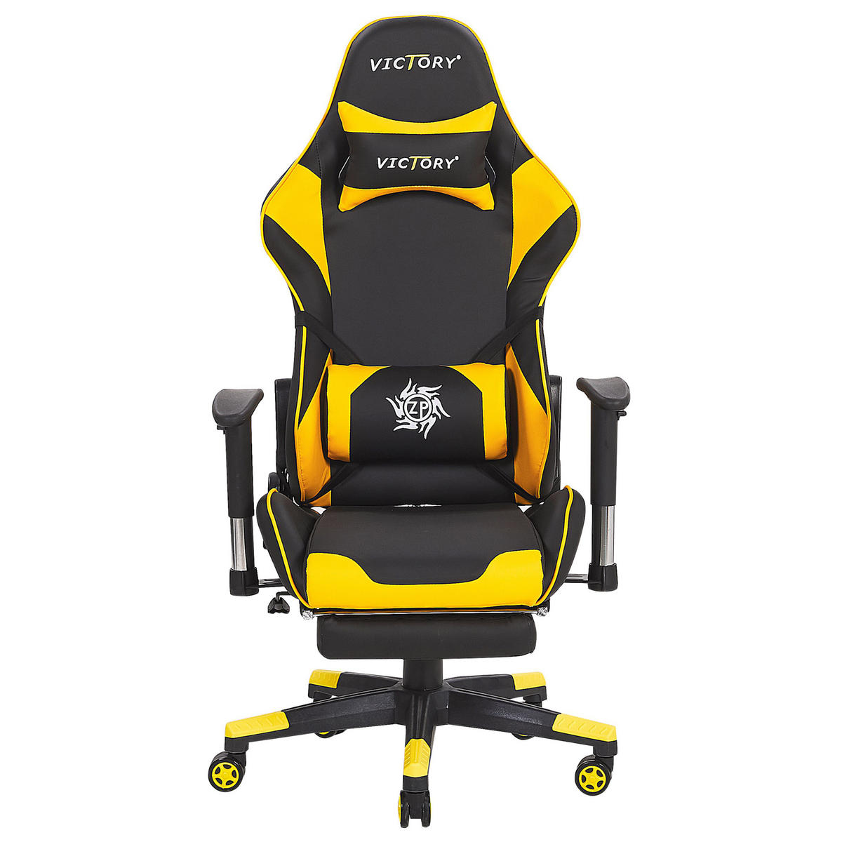 BÜROSTUHL Kunstleder Schwarz/Gelb Victory - Schwarz, Kunststoff/Textil (55/124/60cm) - Beliani