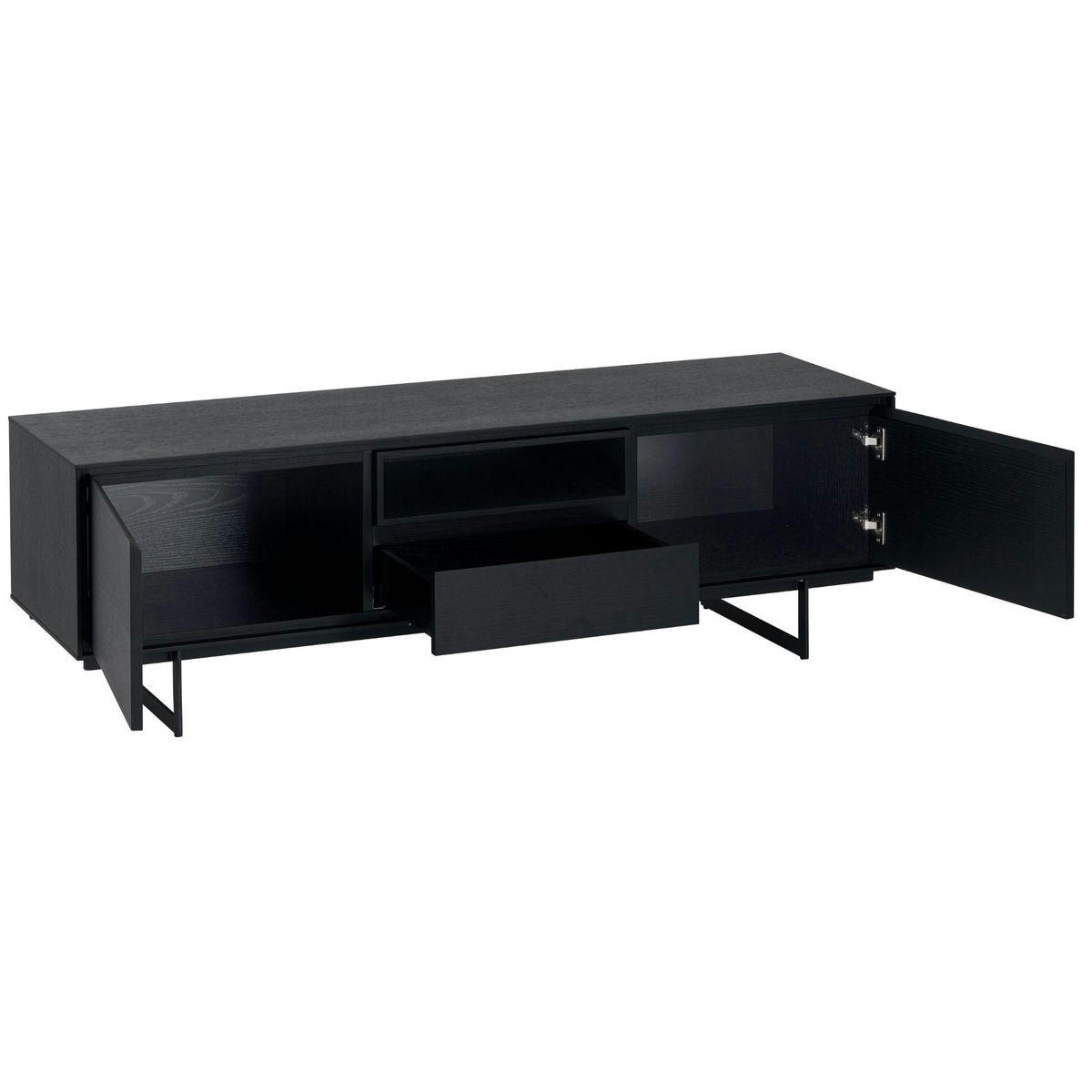 TV-ELEMENT Schwarz - Schwarz, Holz/Metall (160/50/45cm) - Furnhouse