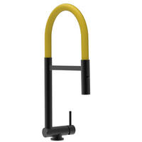 VORFENSTER-KÜCHENARMATUR, Umklappbar 4,5 CM, Schwarz Matt und Gelb, 2-Strahl-Brause - Gelb, Metall (21.3/44.4/21.3cm) - VIZIO