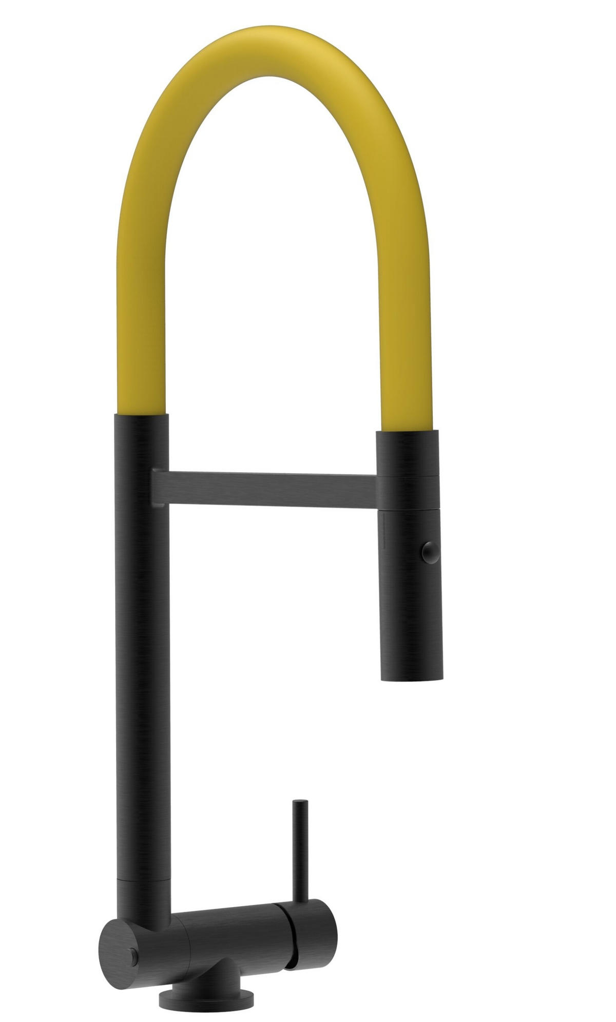 VORFENSTER-KÜCHENARMATUR, Umklappbar 4,5 CM, Schwarz Matt und Gelb, 2-Strahl-Brause - Gelb, Metall (21.3/44.4/21.3cm) - VIZIO