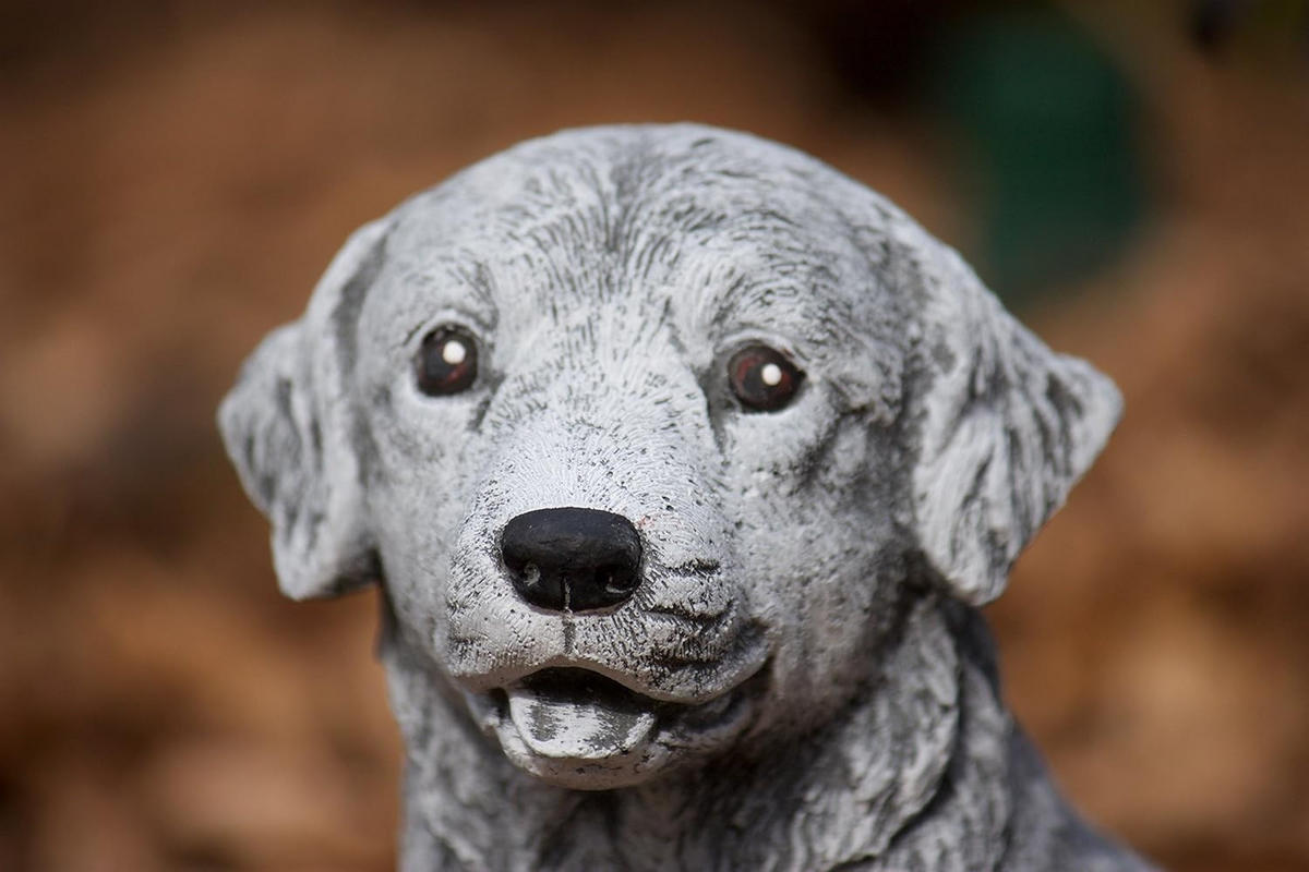 STEINFIGUR Retriever frostfest Steinguss massiv - Grau, Stein (12/20/17cm) - stoneandstyle