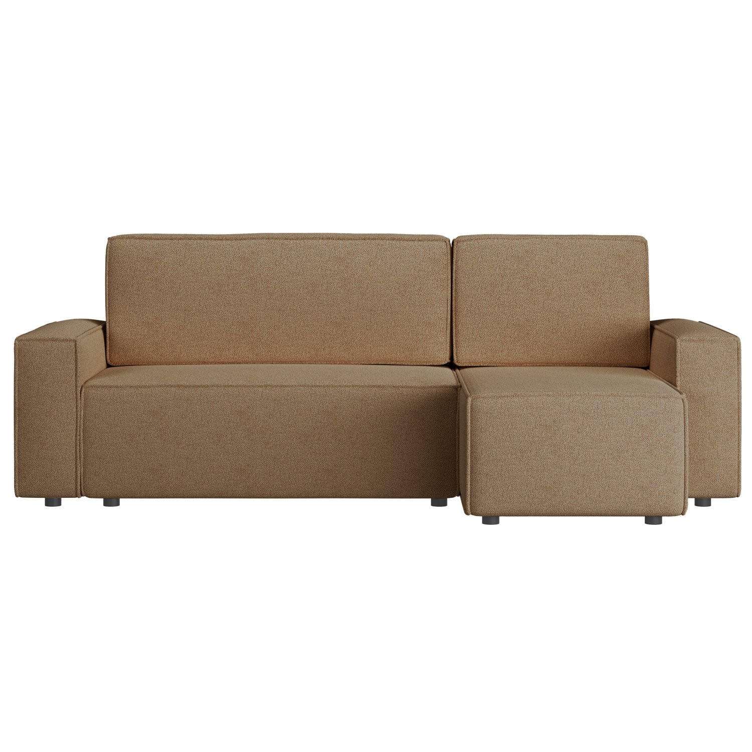 ECKSOFA Copertino Hellbraun beidseitig montierbar - Hellbraun/Schwarz, Kunststoff/Textil (244/145cm) - Selsey