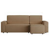 ECKSOFA Copertino Hellbraun beidseitig montierbar - Hellbraun/Schwarz, Kunststoff/Textil (244/145cm) - Selsey
