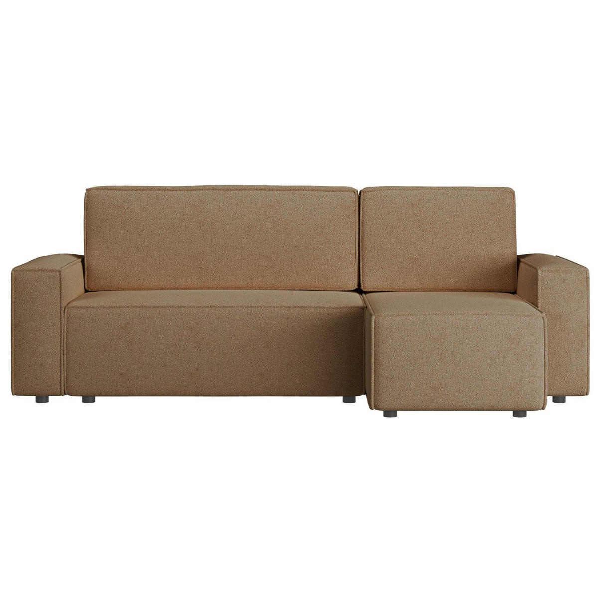 ECKSOFA Copertino Hellbraun beidseitig montierbar - Hellbraun/Schwarz, Kunststoff/Textil (244/145cm) - Selsey