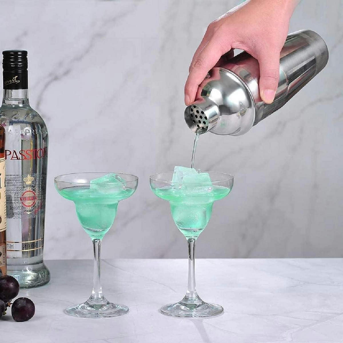 COCKTAILSHAKER Edelstahl 750 ml mit Sieb - Silberfarben, Metall (9.4/8.9/24cm)