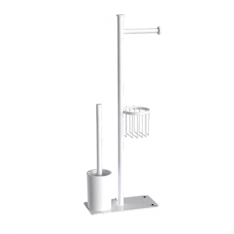 TOILETTENBÜRSTENHALTER – (Weiß) 24 x 12 x 66 cm - Weiß, Metall (12/66/24cm)