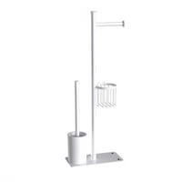 TOILETTENBÜRSTENHALTER – (Weiß) 24 x 12 x 66 cm - Weiß, Metall (12/66/24cm)