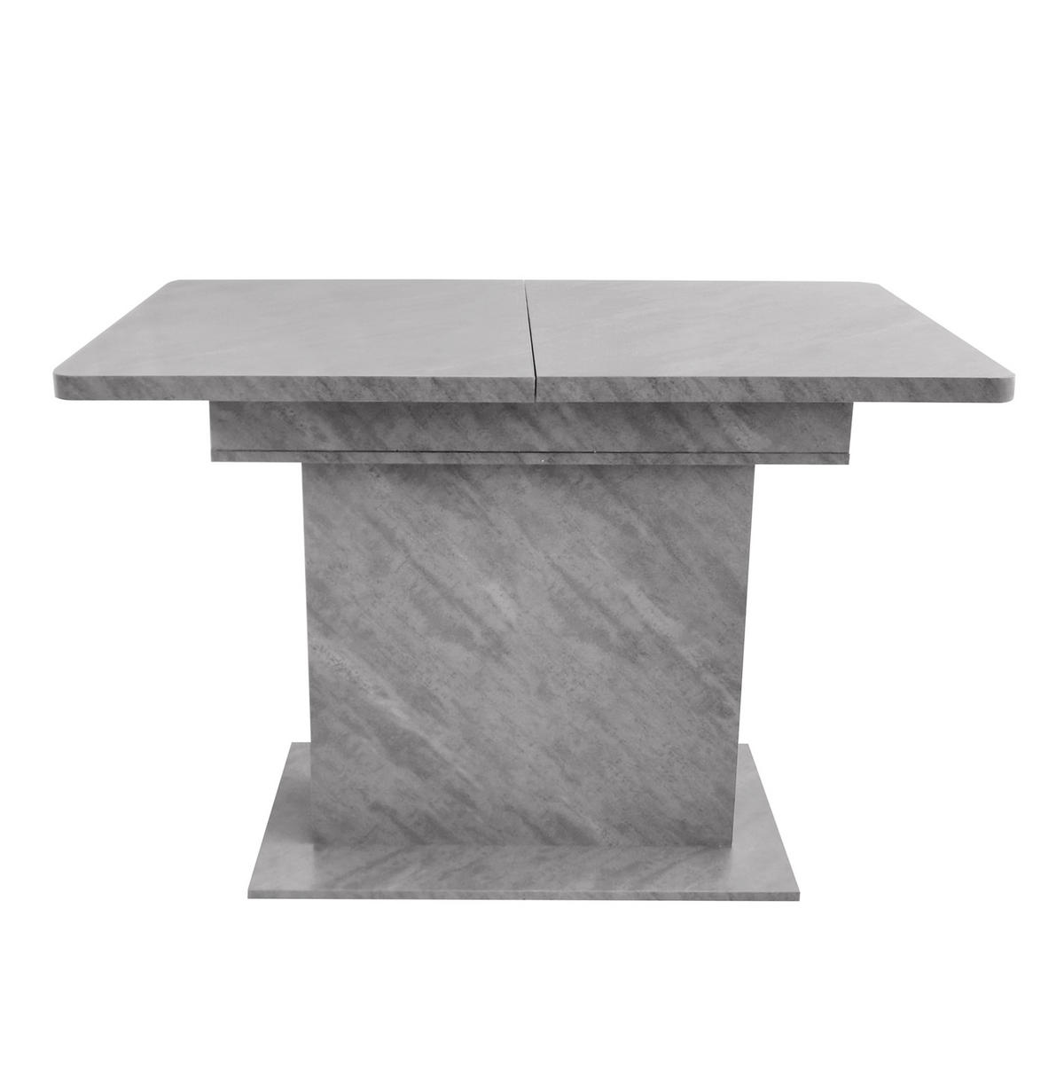 JEDILNA miza raztegljiva, s shranjevalnim prostorom, sodoben dizajn, Beton videz, Siva - siva, leseni material (130/70/75cm) - Redom
