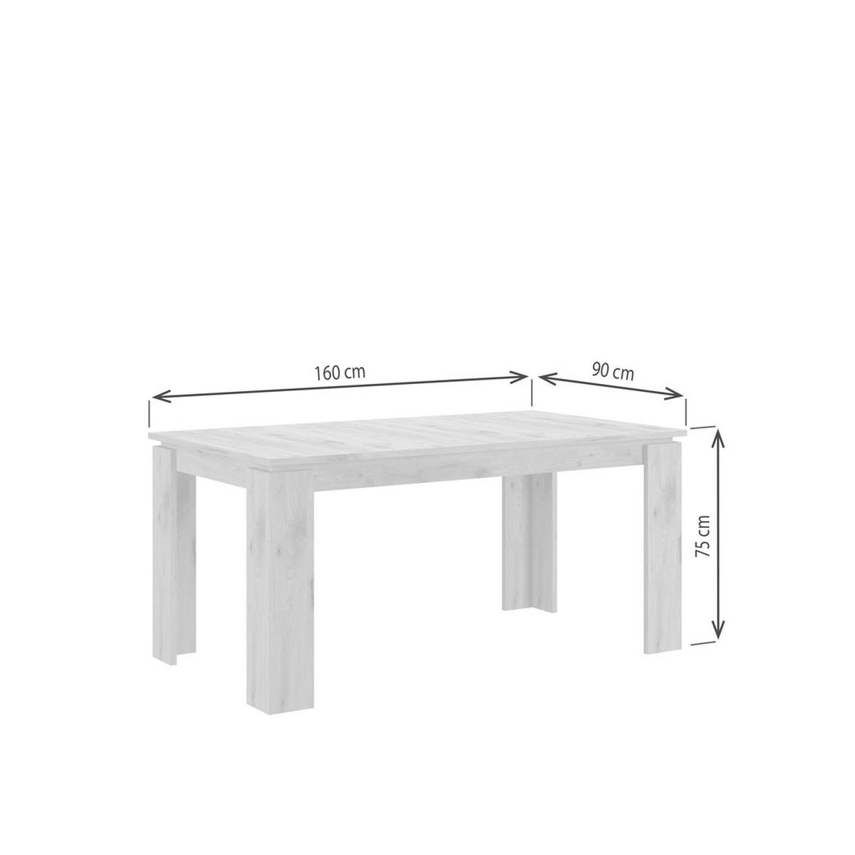 ESSTISCH Titan 90/160/76 cm - Eiche Wotan, Holzwerkstoff (90/160/76cm) - Xonox