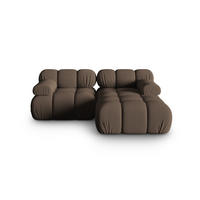 ECKSOFA modular rechts Bellis aus 3D-Stoff braun 3 Sitzplätze - Braun, Textil (155/188cm) - Micadoni